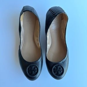 Tory Burch Allie Black Leather Ballet Flats Women's Size 6.5